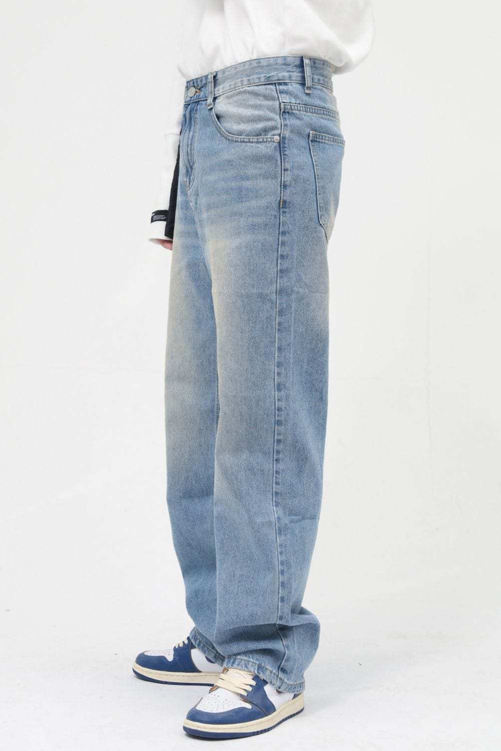 Washed Mid Rise Jeans with Pockets - Trendsi - Flyclothing LLC