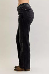 Judy Blue Mid Rise Straight Western Seam Detail Jeans - Trendsi - Flyclothing LLC