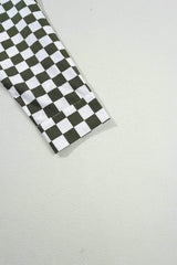 Checkered Collared Neck Long Sleeve Shirt - Trendsi - Flyclothing LLC