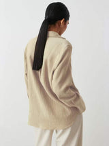 Textured Collared Neck Long Sleeve Shirt - Trendsi - Flyclothing LLC