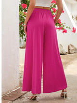 Pocketed Elastic Waist Wide Leg Pants - Trendsi - Flyclothing LLC