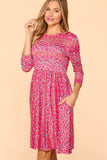 Haptics Round Neck Floral Dress with Pockets - Trendsi - Flyclothing LLC