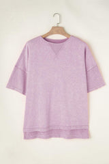 Plus Size Round Neck Half Sleeve T-Shirt - Trendsi - Flyclothing LLC