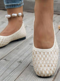 Mesh Round Toe Flat Slip-Ons - Trendsi