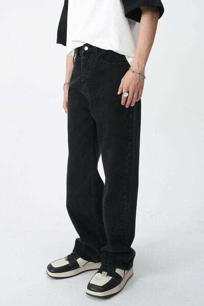 Baggy Jeans with Pockets - Trendsi - Flyclothing LLC