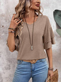 V-Neck Half Sleeve Blouse - Trendsi
