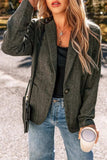 Pocketed Buttoned Long Sleeve Blazer - Trendsi - Flyclothing LLC