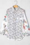 Floral Collared Neck Long Sleeve Shirt - Trendsi - Flyclothing LLC
