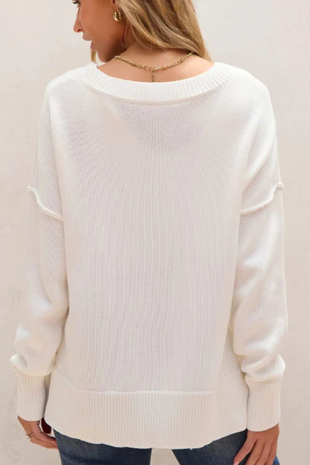 US Flag Side Slit Drop Shoulder Sweater - Trendsi - Flyclothing LLC