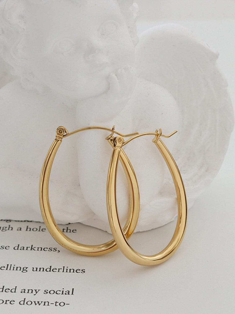18K Gold-Plated Titanium Steel Earrings - Trendsi - Flyclothing LLC