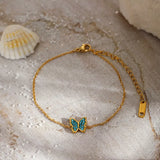 18K Gold-Plated Butterfly Adjustable Bracelet - Trendsi - Flyclothing LLC