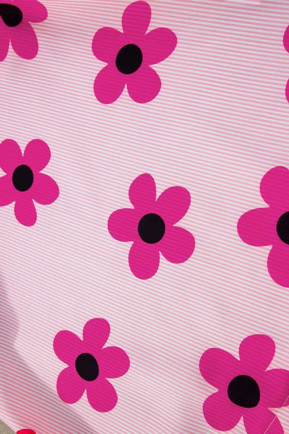 Ruffled Flower Printed Round Neck Cap Sleeve Blouse - Trendsi - Flyclothing LLC