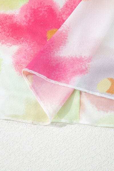 Printed Round Neck Short Sleeve Blouse - Trendsi - Flyclothing LLC