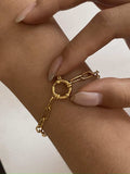 18K Gold-Plated Stainless Steel Chain Bracelet - Trendsi - Flyclothing LLC