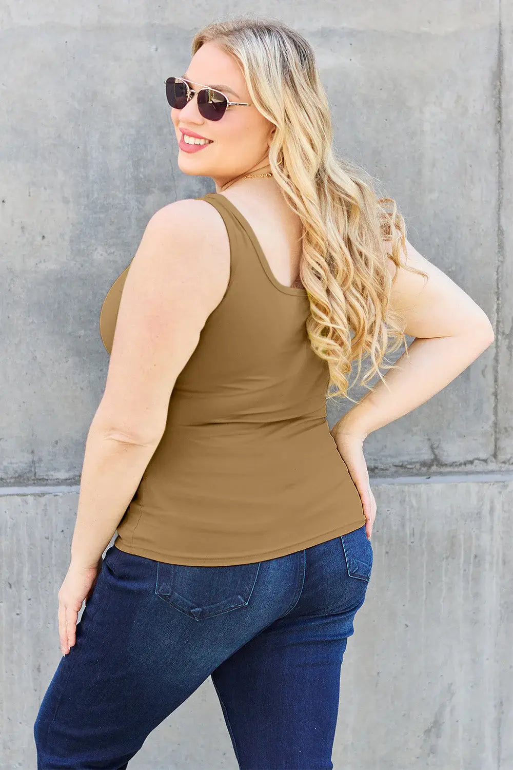 Basic Bae Full Size Square Neck Wide Strap Tank - ShopBasicbae - Flyclothing LLC