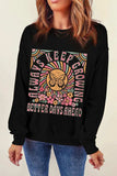Graphic Round Neck Long Sleeve Sweatshirt - Trendsi - Flyclothing LLC