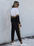 Perfee Contrast Long Sleeve Hooded Top and Joggers Set - Trendsi