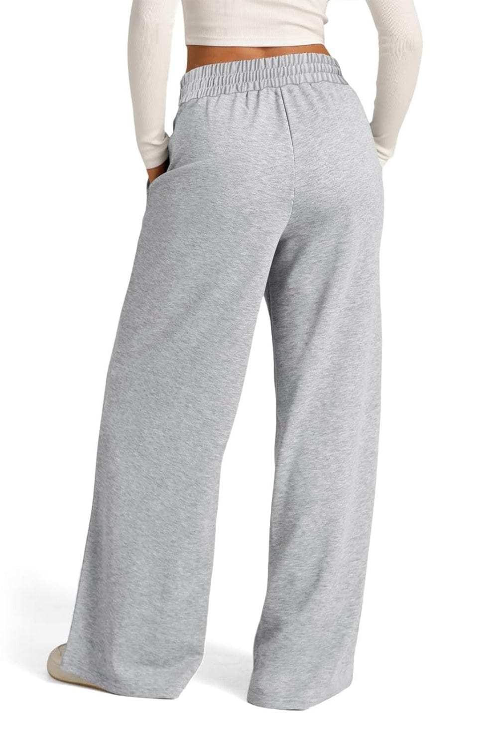 Drawstring Elastic Waist Wide Leg Pants - Trendsi - Flyclothing LLC