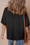 Sequined America Star Round Neck T Shirt - Trendsi - Flyclothing LLC