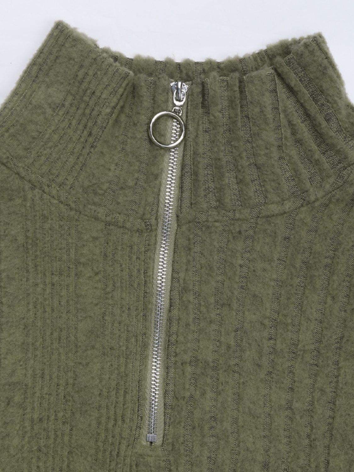 Perfee Tied Quarter Zip Long Sleeve Dress - Trendsi - Flyclothing LLC
