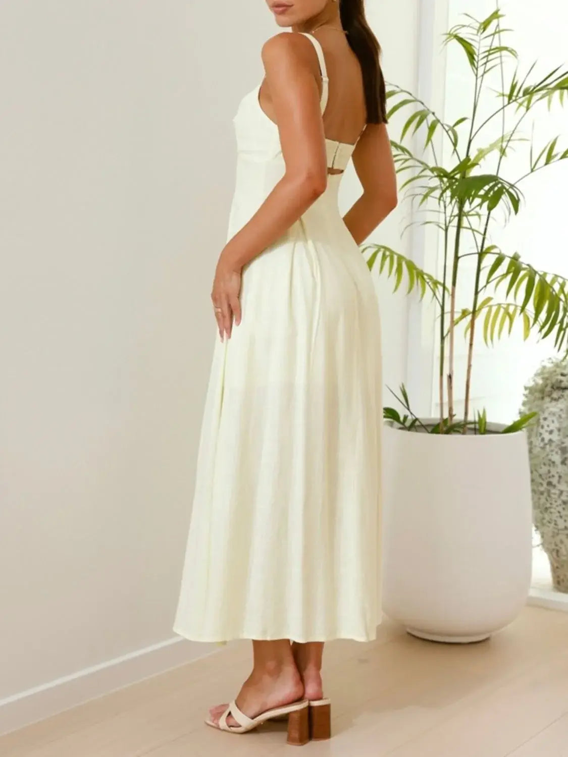 Devine Cutout Square Neck Cami Dress - Trendsi - Flyclothing LLC