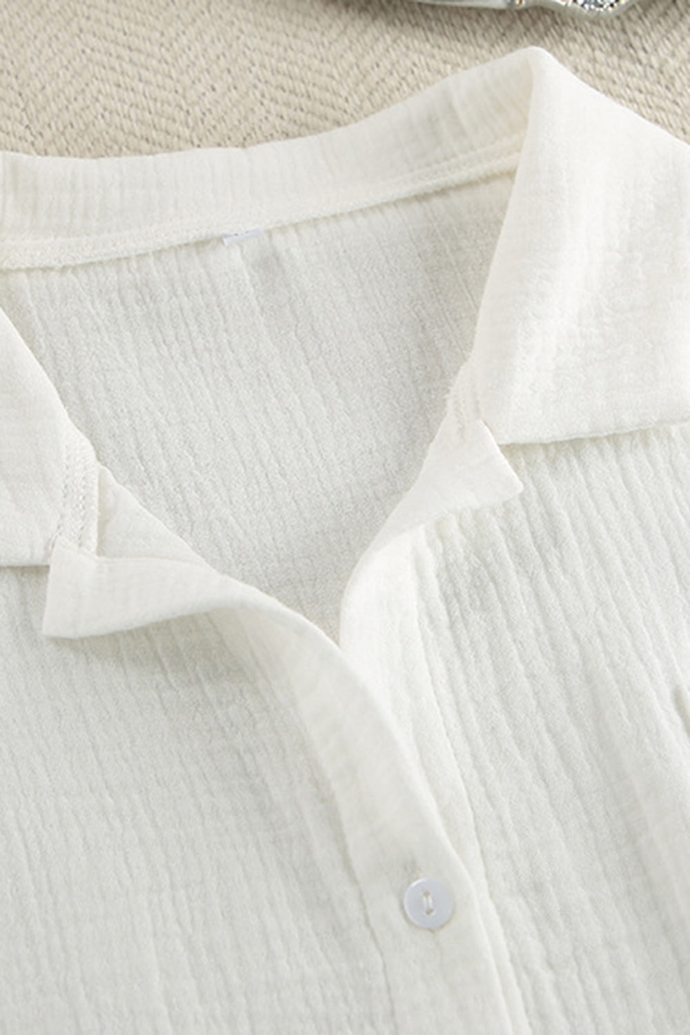 Basic Bae Heart Collared Neck Button Down Top and Shorts Set - Trendsi - Flyclothing LLC