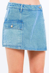 American Bazi Cargo Pocket Denim Skort - Trendsi - Flyclothing LLC