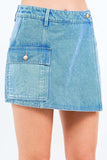 American Bazi Cargo Pocket Denim Skort - Trendsi - Flyclothing LLC