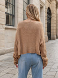 Round Neck Dropped Shoulder Long Sleeve Sweater - Trendsi