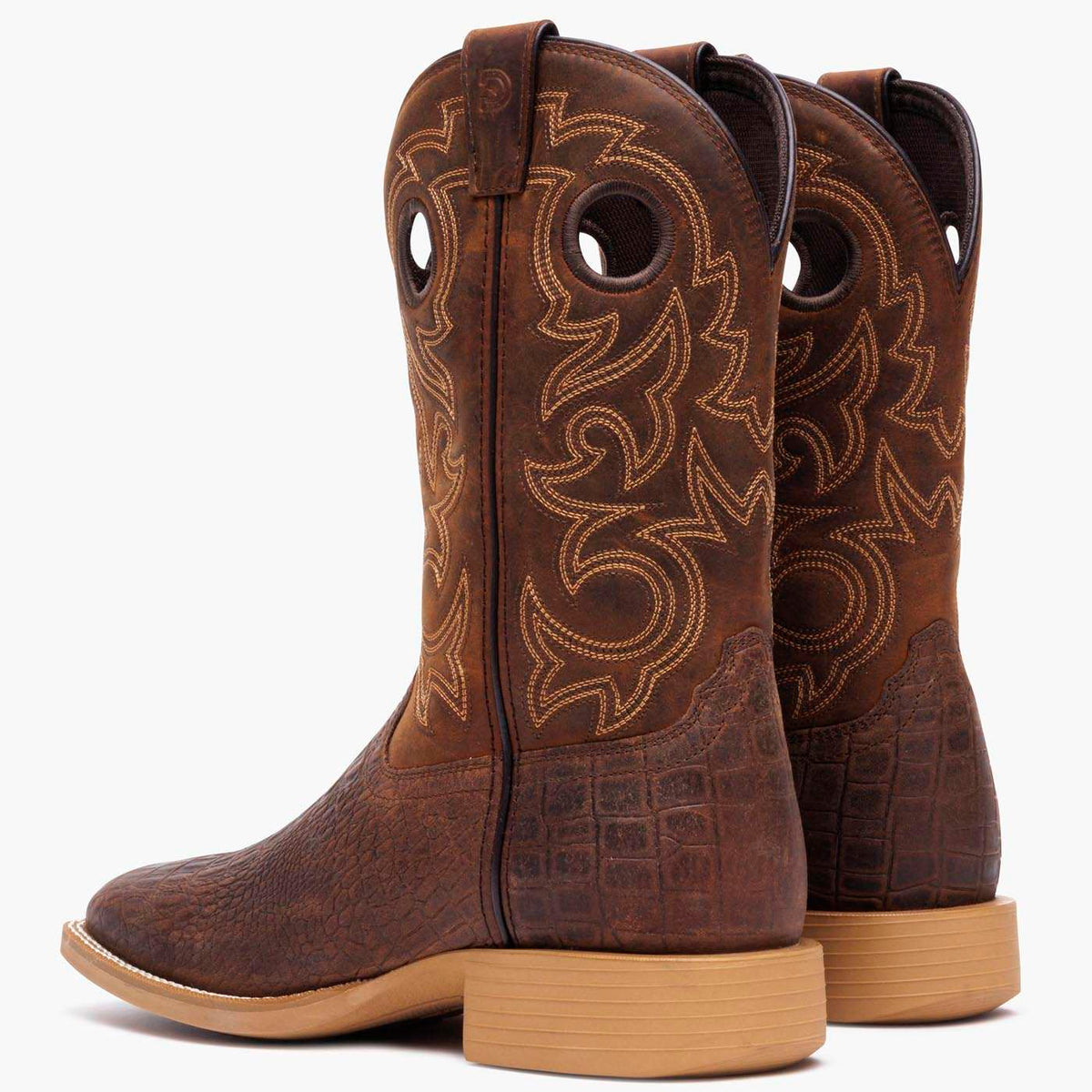 Durango Shyloh Western Boot Nicotine Croco And Trail Brown