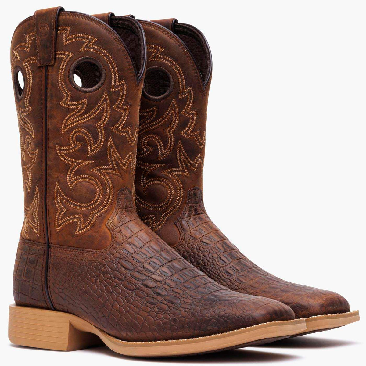 Durango Shyloh Western Boot Nicotine Croco And Trail Brown