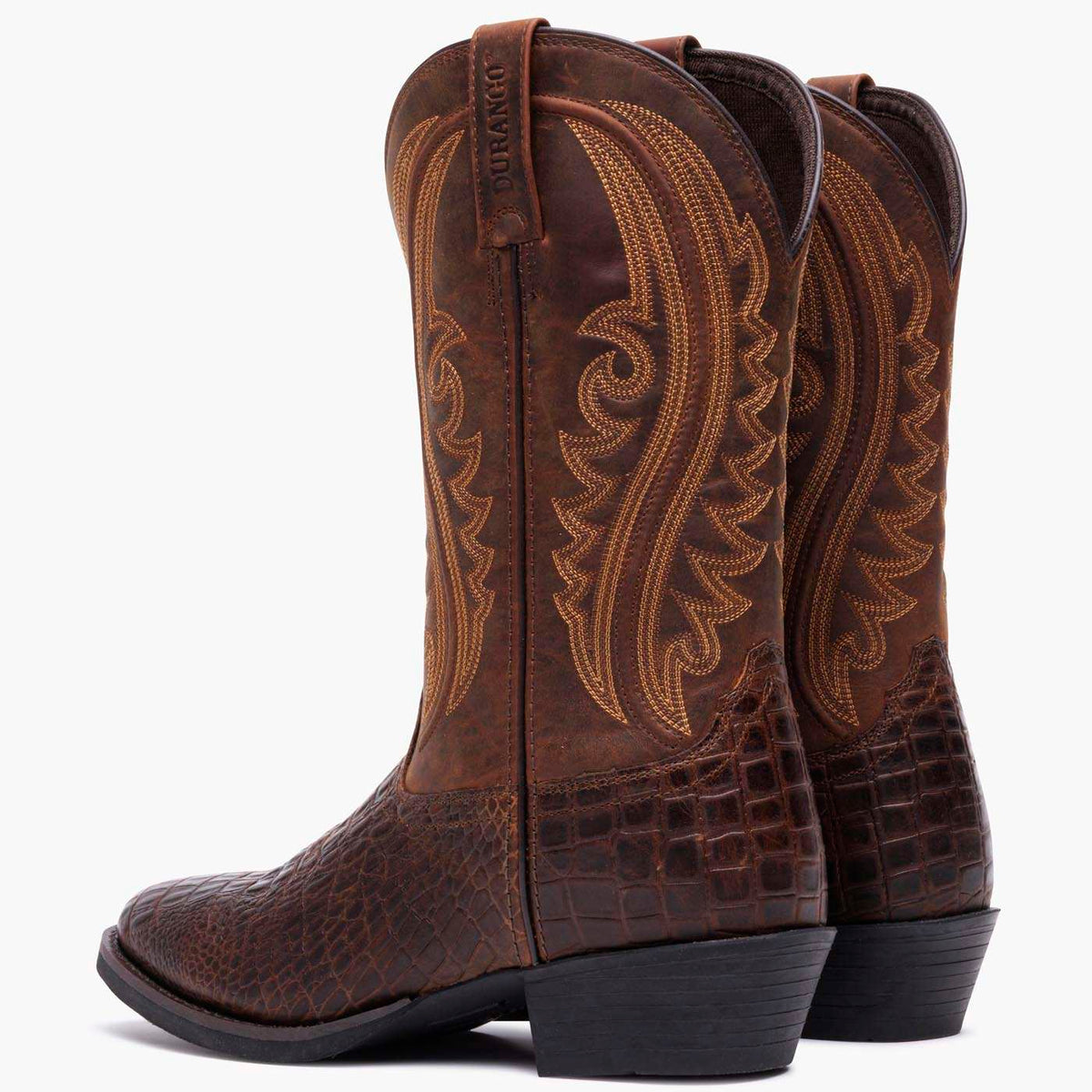 Durango Shyloh Western Boot Cigar Croco And Trail Brown