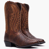 Durango Shyloh Western Boot Cigar Croco And Trail Brown