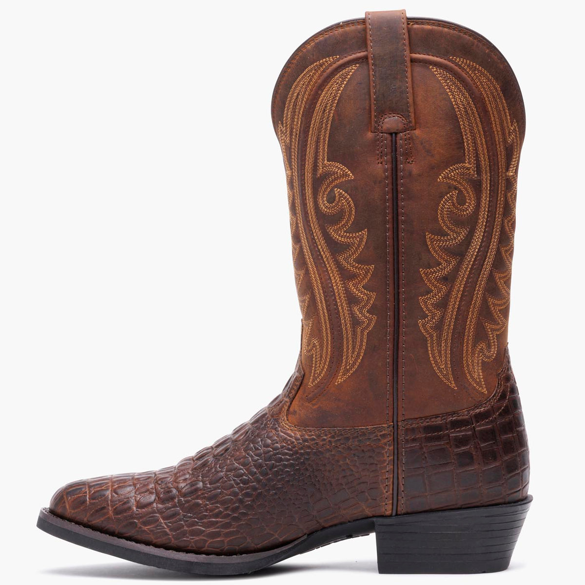 Durango Shyloh Western Boot Cigar Croco And Trail Brown