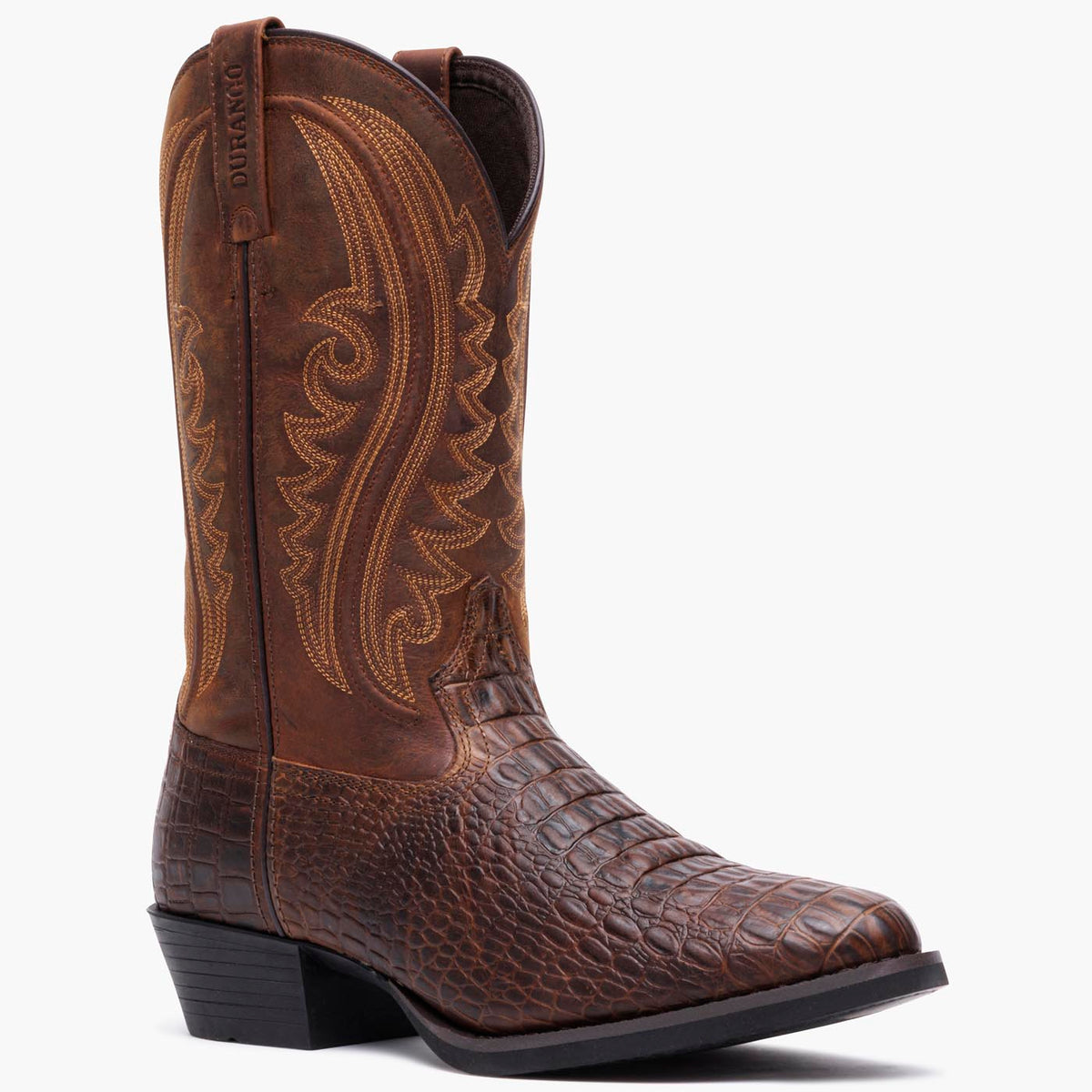 Durango Shyloh Western Boot Cigar Croco And Trail Brown