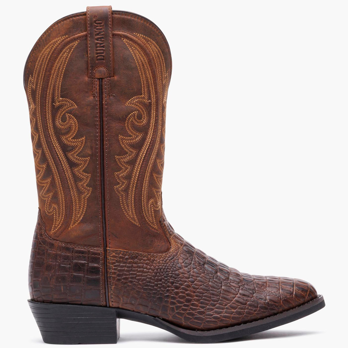 Durango Shyloh Western Boot Cigar Croco And Trail Brown
