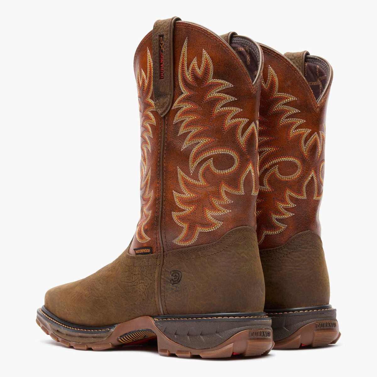 Durango Maverick XP Waterproof Steel Toe Work Boot Cognac And Bark Brown
