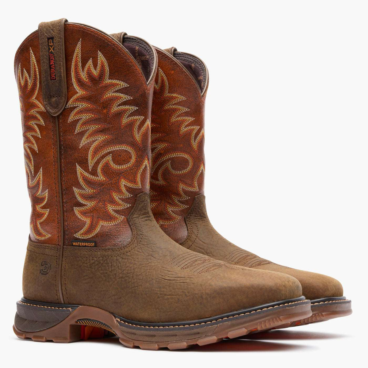 Durango Maverick XP Waterproof Steel Toe Work Boot Cognac And Bark Brown