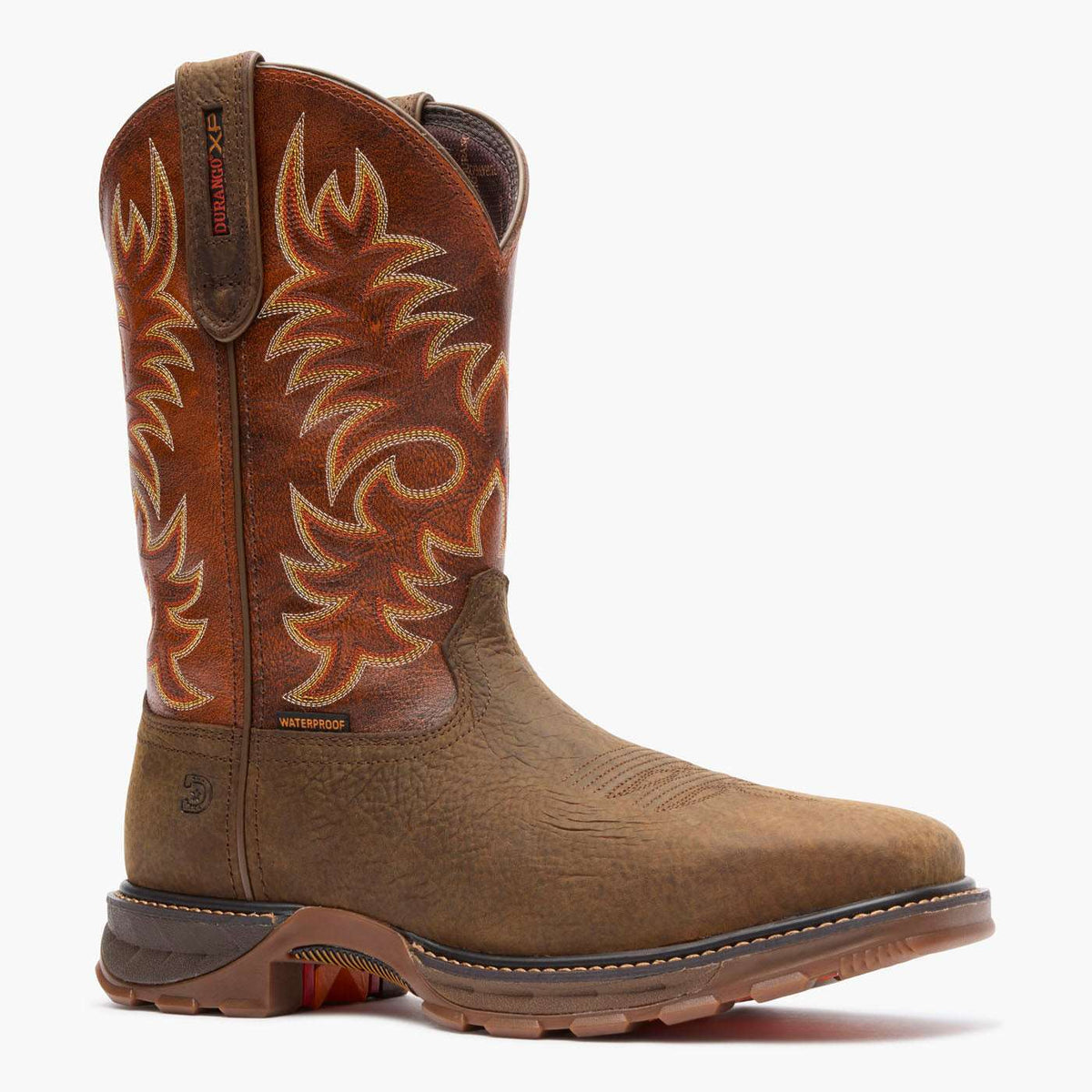 Durango Maverick XP Waterproof Steel Toe Work Boot Cognac And Bark Brown