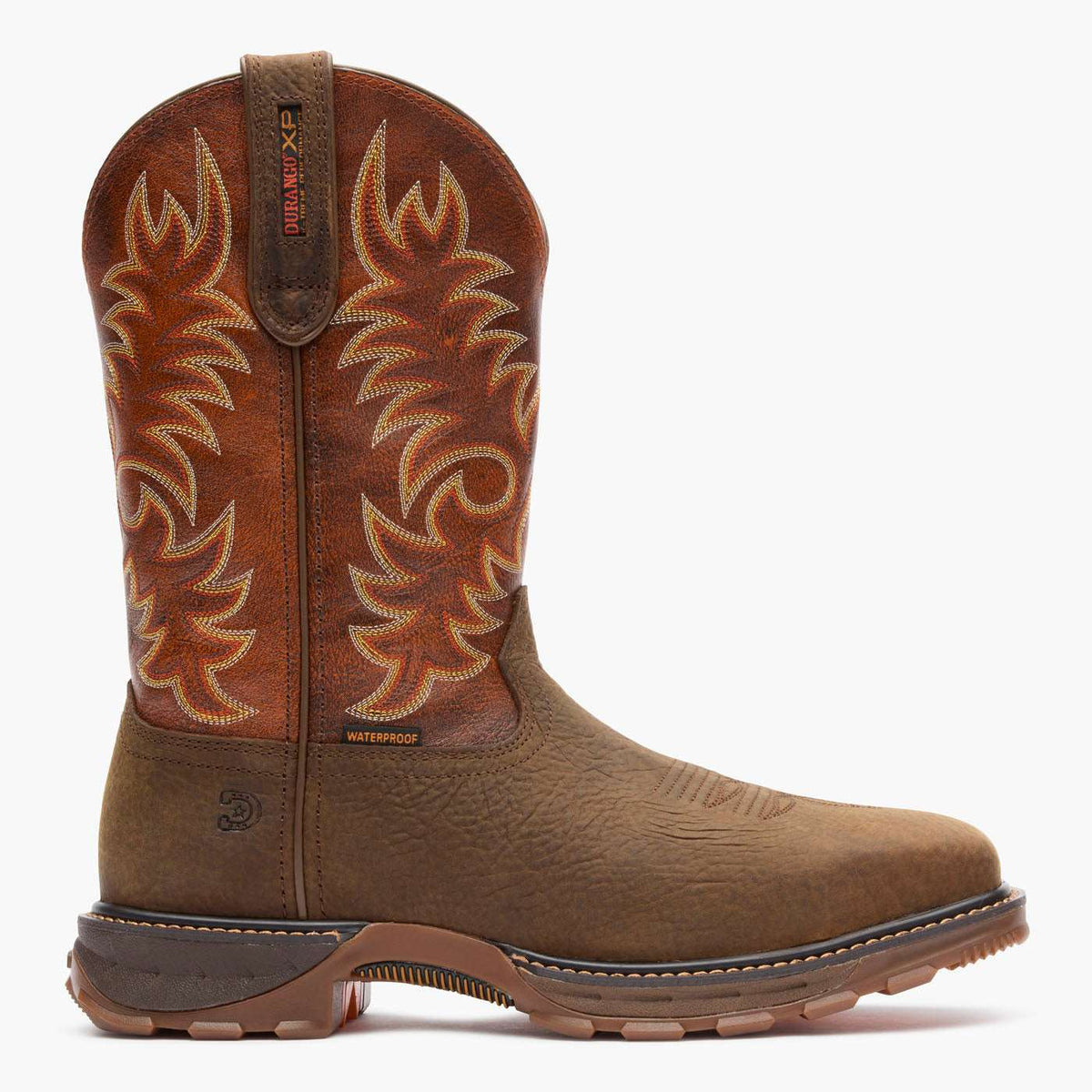 Durango Maverick XP Waterproof Steel Toe Work Boot Cognac And Bark Brown