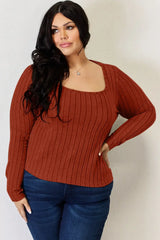 Basic Bae Full Size Ribbed Long Sleeve T-Shirt - ShopBasicbae - Flyclothing LLC