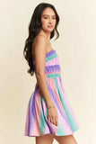 Davi & Dani Multi Color Ombre Printed Bodice Button Up Dress - Trendsi - Flyclothing LLC