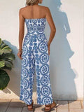 Perfee Smocked Tube Wide Leg Jumpsuit - Trendsi - Flyclothing LLC