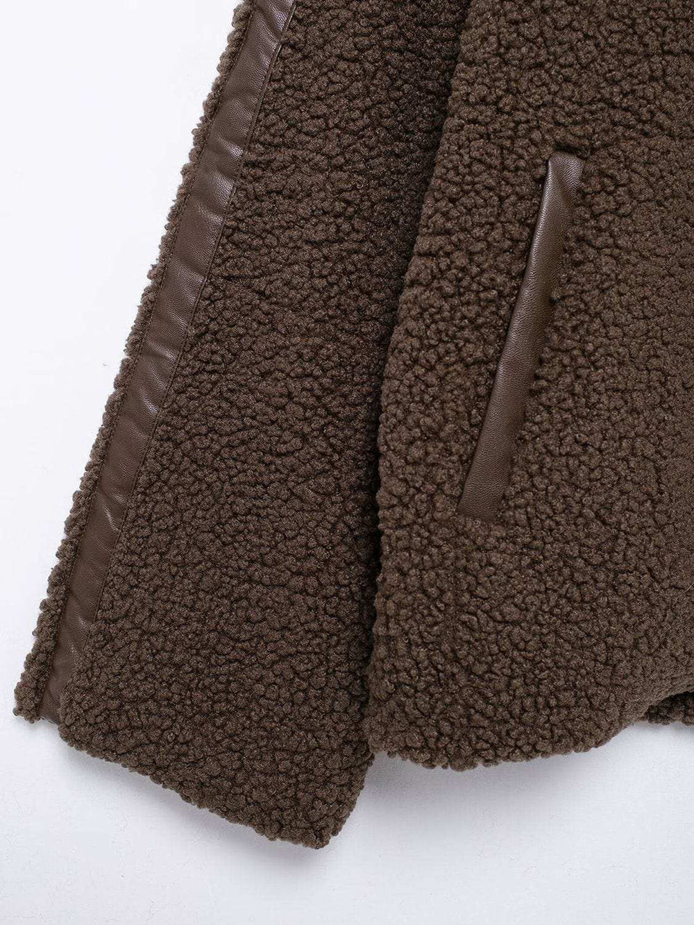 Zip Up Turtleneck Long Sleeve Plush Jacket - Trendsi - Flyclothing LLC