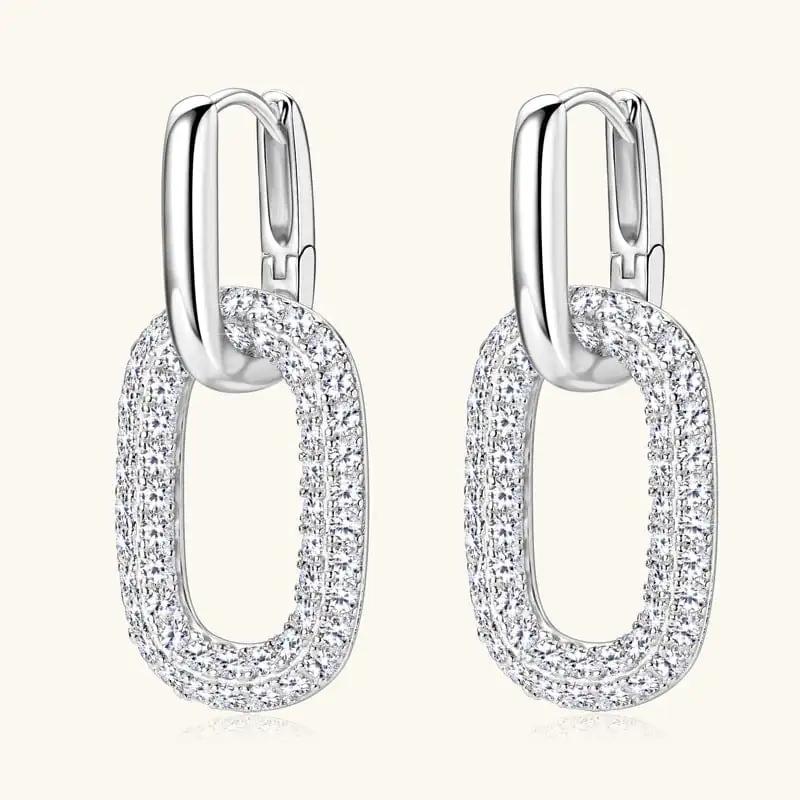 2.16 Carat Moissanite 925 Sterling Silver Earrings - Trendsi