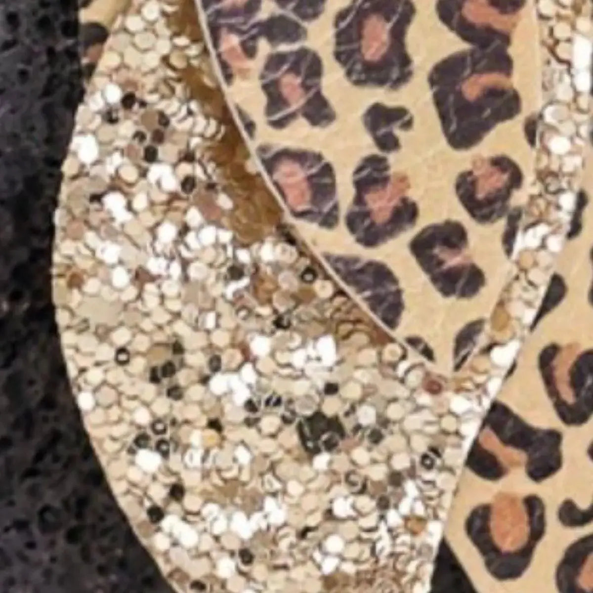 Leopard Print Leather Leaf Drop Earrings - Trendsi - Flyclothing LLC