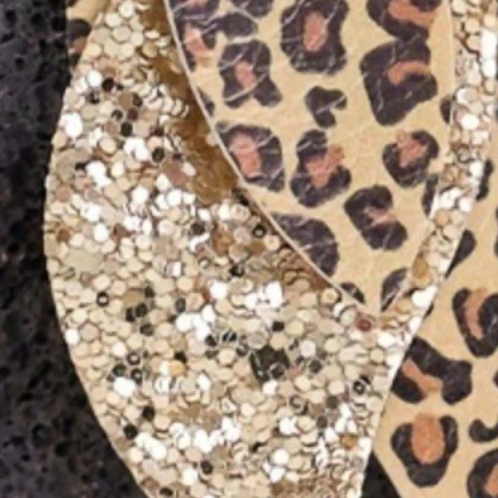 Leopard Print Leather Leaf Drop Earrings - Trendsi - Flyclothing LLC