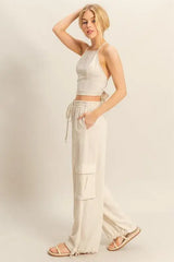 HYFVE Crop Top and Cargo Pants Set - Trendsi - Flyclothing LLC