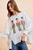 BiBi Christmas Sequin Nutcrackers Embroidery Sweatshirt - Trendsi - Flyclothing LLC