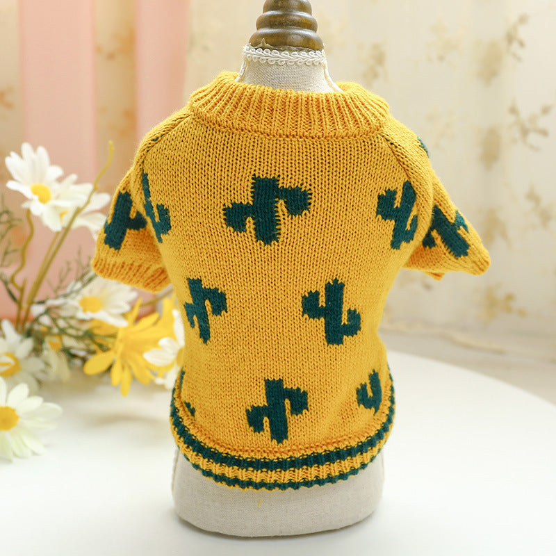 Bowknot Dog Clothes Cat Costume Hollow Knit Dog Sweater - My Store - Flyclothing LLC